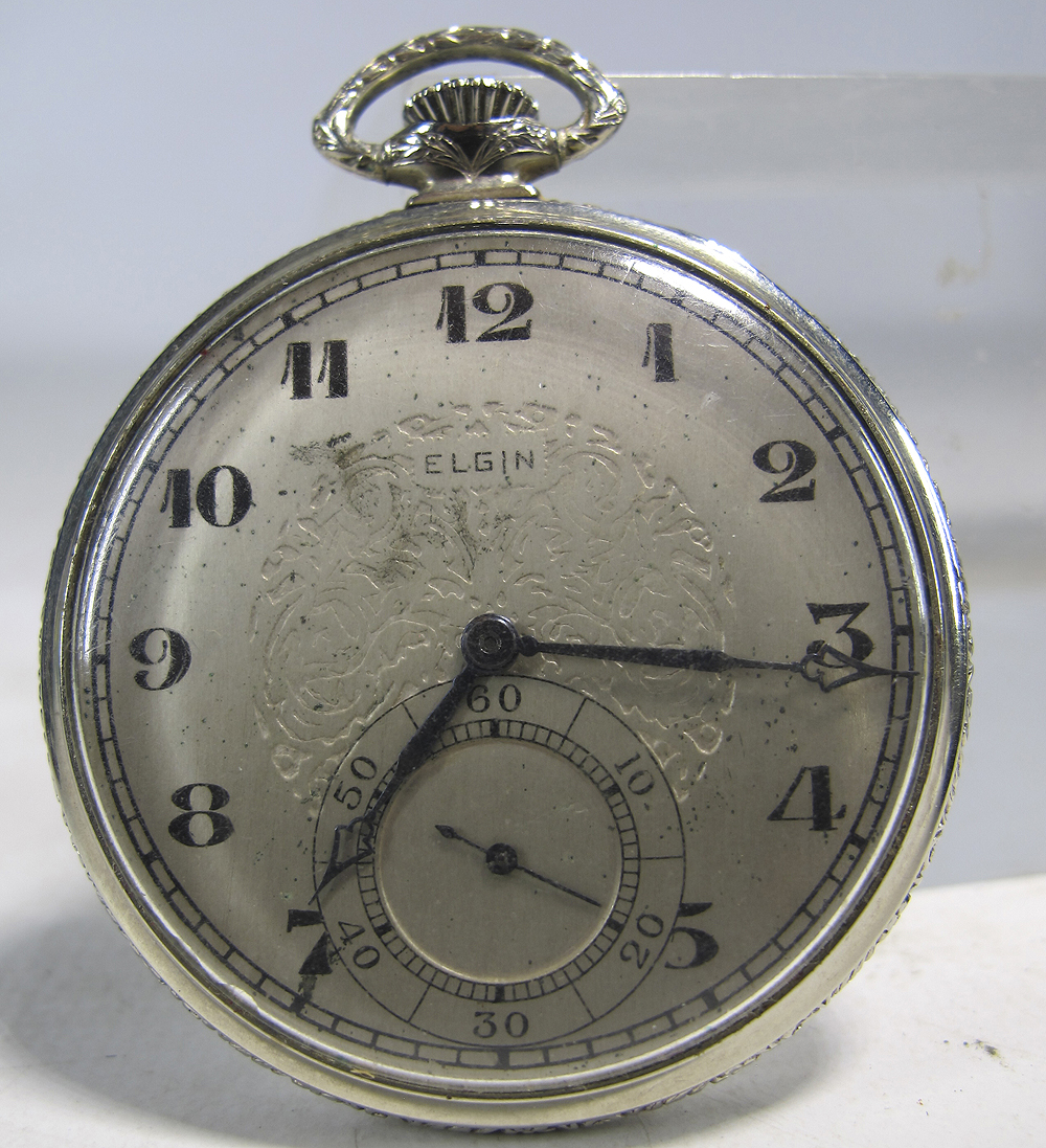 Vintage 1925 Elgin Streamline 14K Gold Filled Pocket Watch 17 Jewels 2 yqz